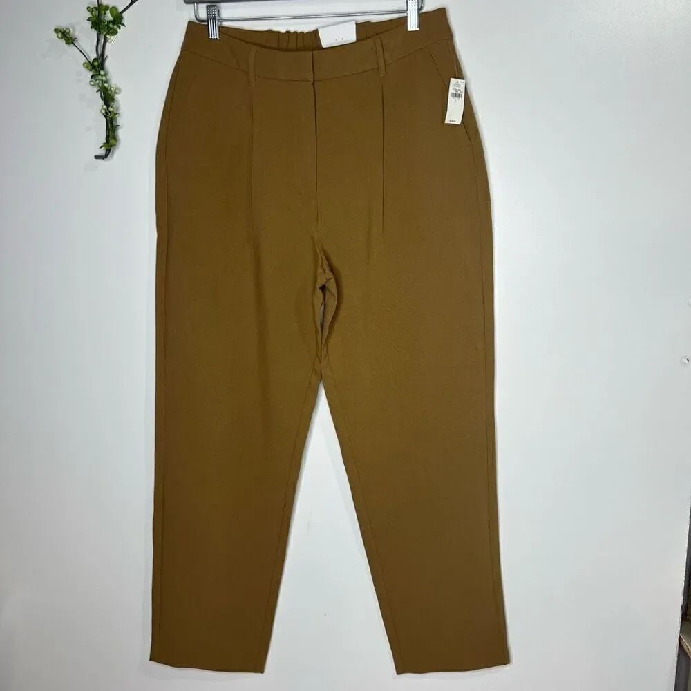 Old Navy Taylor Straight Trouser Pants Brown Tan Extra High-Rise NWT!